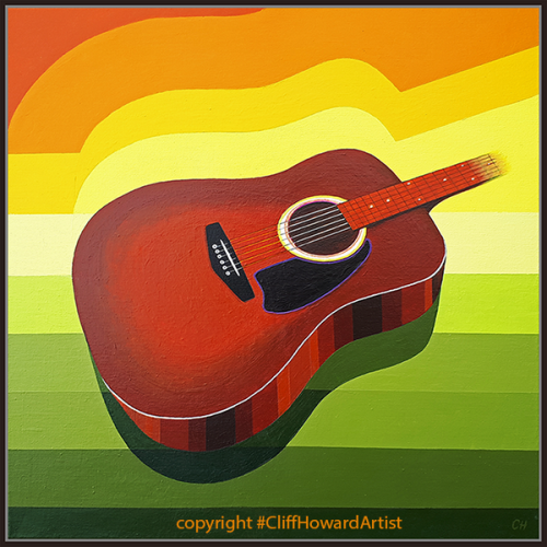 painting of accoustic guitar